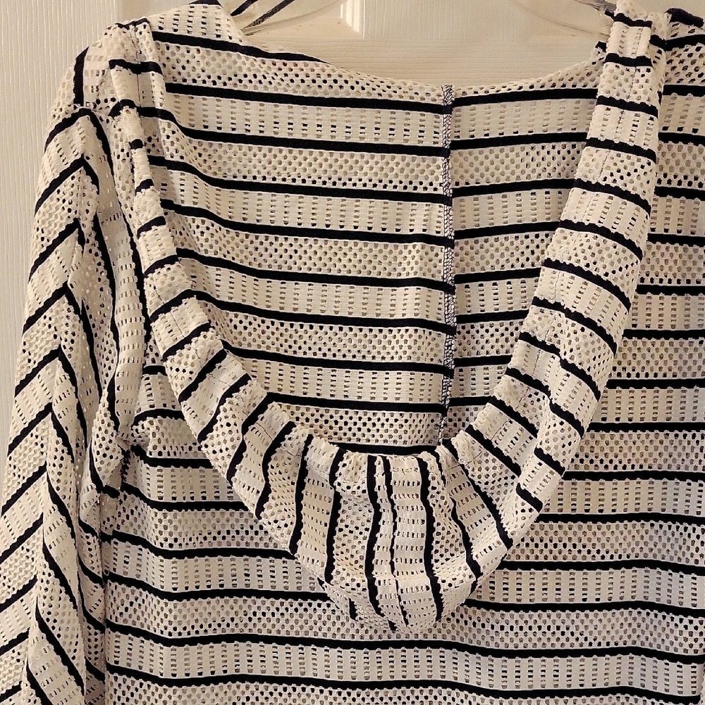 Beach Break Navy & White Hooded Swim Coverup Super Cute!! - Picture 7 of 10